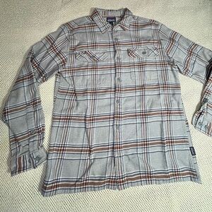 Patagonia Men's Fjord Organic Cotton Plaid Flannel Shirt Size Medium